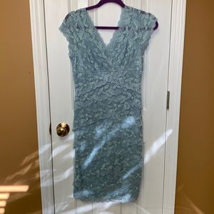 Size 6, light blue, sequined, Marina dress from Dressbarn. Worn once. Like new